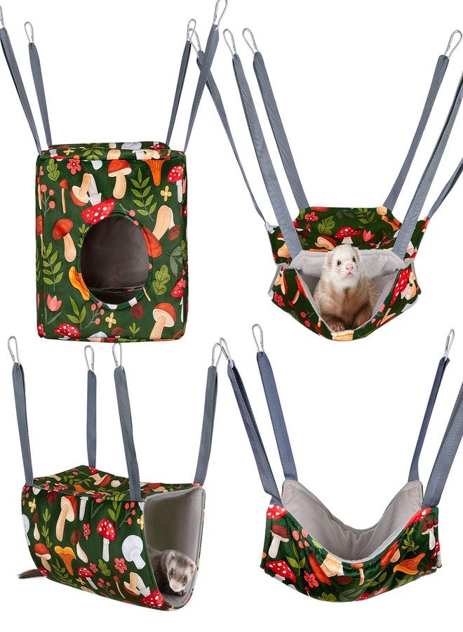 Glittme Ferret Hammock 4 Pack Ferrets Cage Accessories Washable Rat Hammock on Ferrets Cage Soft Guinea Pig hammocks for Rat, Sugar Glider, Squirrel, Guinea Pig - Image 1